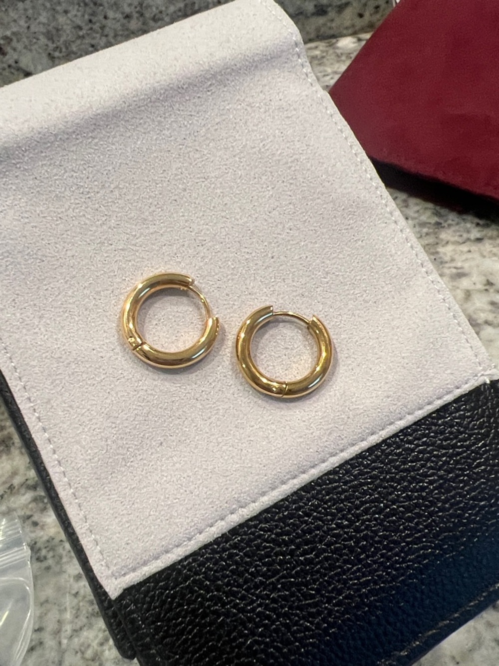 Polished Gold Huggie Hoop Earrings - Women's Jewelry